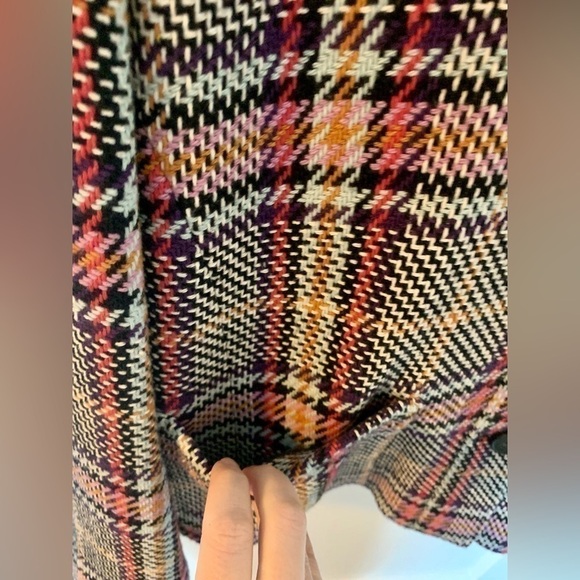 HALOGEN Tweed Crop Jacket Blazer Oversized Knit High Collar Boxy L Multicolor - Picture 5 of 10